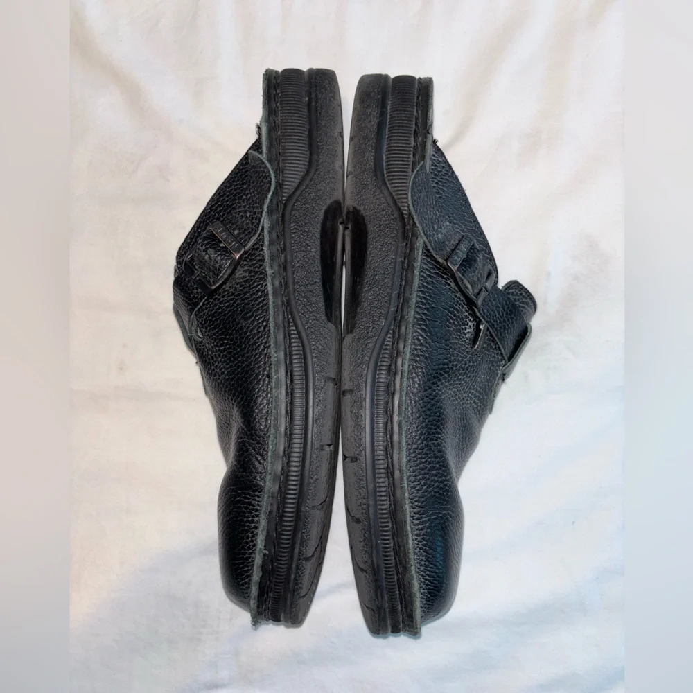 Naot Black Leather Slip-On Clogs